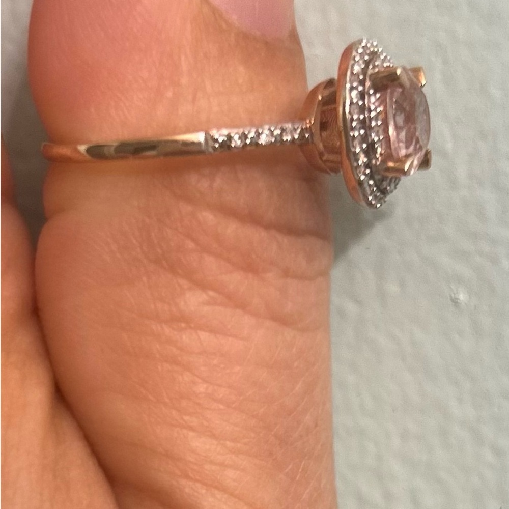 Morganite Diamond Ring - image 5
